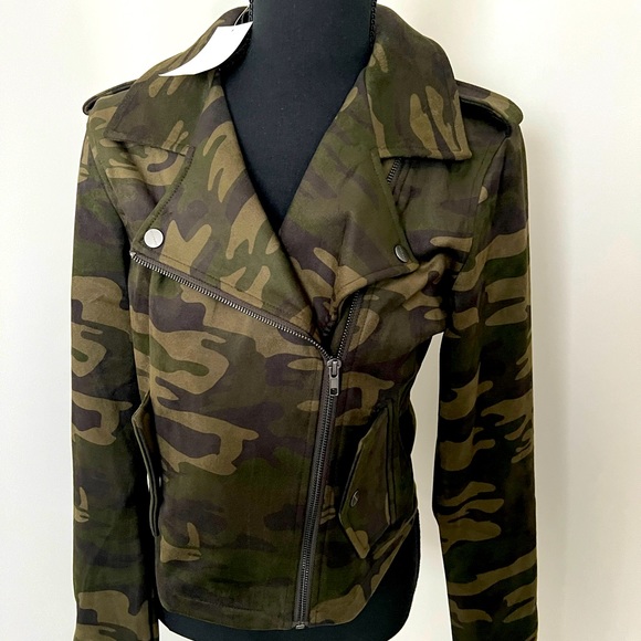 NWT Sanctuary Camouflage Faux Suede Moto Jacket - Picture 5 of 10
